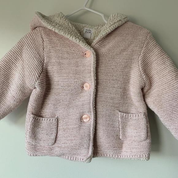 GAP Baby Pink Brannan Bear Sherpa-Lined Sweater - Picture 1 of 11